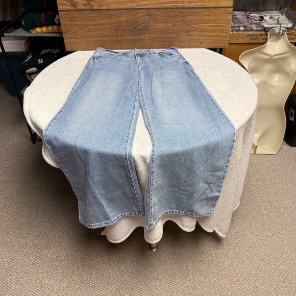 Rewash Denim Blue ultra wide Leg Jeans size 7 classic rise lightweight - Picture 3 of 6